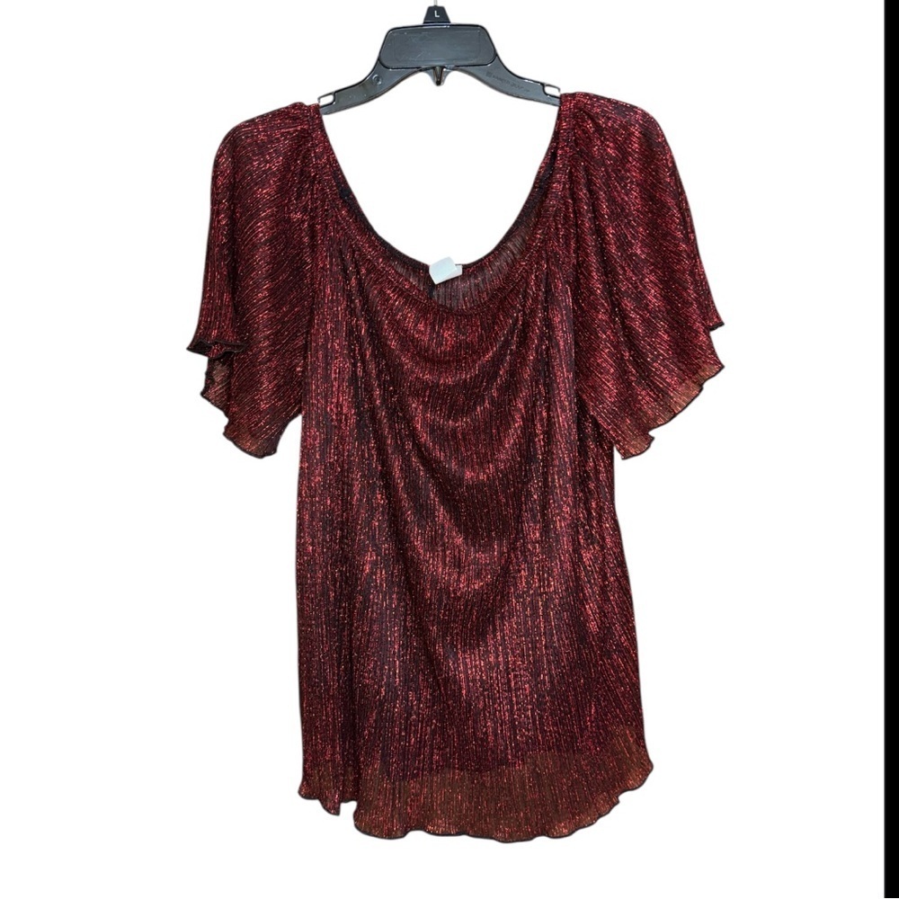 Banabee Elegant Red Shimmer Women's Top size 1X